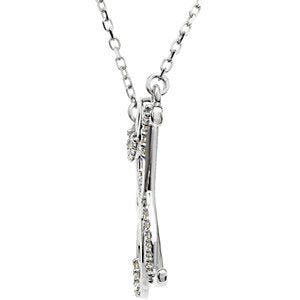 Diamond Initial Letter 'K' Rhodium-Plated 14k White Gold Pendant Necklace, 17" (GH, I1, 1/6 Ctw)