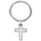 Cross Ash Holder Key Chain, Rhodium Plate Sterling Silver