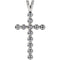 12-Stone Diamond Cross Pendant, Rhodium-Plated 14k White Gold (.18 Ctw, G-H Color, SI1 Clarity)