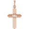 Diamond Zia Cross 14k Rose Gold Pendant (.06 Ct, G-H Color, I1 Clarity)