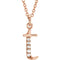 Diamond Initial 't' Lowercase Alphabet Letter 14k Rose Gold Pendant Necklace, 16" (.03 Ctw GH, I1)