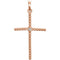 Diamond Beaded Cross 14k Rose Gold Pendant (.02 Ct, G-H Color, I1 Clarity)