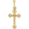 Beaded Botonee Cross 14k Yellow Gold Pendant (19.20X8.90 MM)