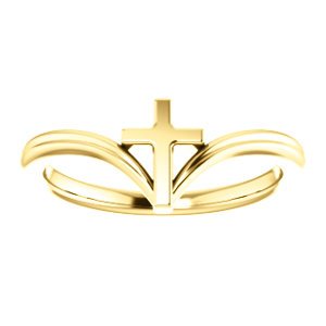 Petite Cross 14k Yellow Gold Ring