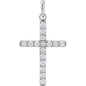 Platinum Diamond Cross Pendant (0.25 Ctw, Color GH, Clarity I1)