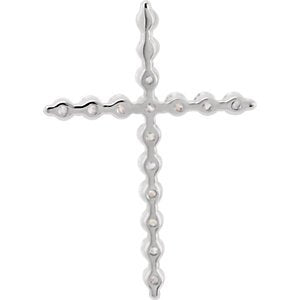 Diamond Cross Rhodium-Plated 14k White Gold Pendant (.25 Ctw, G-H Color, I1 Clarity)