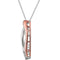 Diamond Heart Sterling Silver and Rose Gold Plate Necklace, 18" (GHI Color, I3 Clarity, 1/10 Cttw)