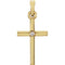 Diamond Inset Cross 14k Yellow Gold Pendant (.01 Ct, G-H Color, I1 Clarity)