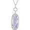 12.4 Ct Rose de France Quartz and 3/8 Ct Diamond Sterling Silver Necklace, 18"