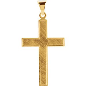 Inlay Cross 14k Yellow Gold Pendant (24.6X18MM)