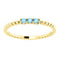 Aquamarine Beaded Ring, 14k Yellow Gold, Size 6