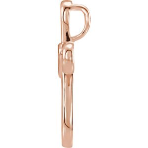 Open Heart Cross 14k Rose Gold Pendent (20.35X4.25 MM)