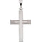 Line Pattern Inlay Cross Rhodium-Plated 14k White Gold Pendant (39X25MM)