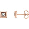 Diamond Square Earrings, 14k Rose Gold (.125 Ctw,GH Color, I1 Clarity)