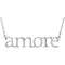 Diamond 'Amore' 14k White Gold Pendant Necklace, 16.3" (.08 Cttw)