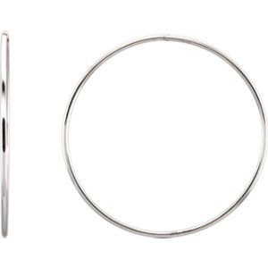 Endless Hoop Tube Earrings, Sterling Silver (60mm)