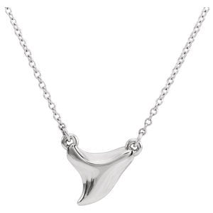 Shark Tooth Necklace in Rhodium-Plated 14k White Gold, 16-18"