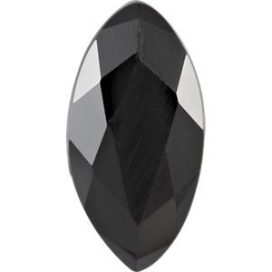 AVE 369 10k Yellow Gold .90 Ct Faceted Onyx Marquise Ring with 12k Green and Rose Gold