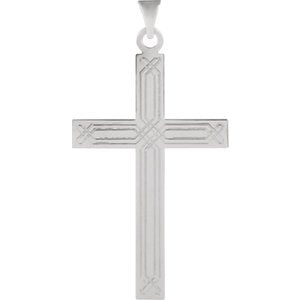 Ladies Small 14k White Gold Christian Cross Pendant