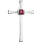 Ruby Inlay Cross Rhodium-Plated 14k White Gold Pendant