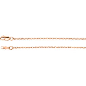 1.25mm 14k Rose Gold Rope Chain