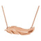 Fancy Angel Wing Necklace in 14k Rose Gold, 16-18"