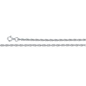 1.75 mm 14k White Gold Solid Rope Chain, 18"