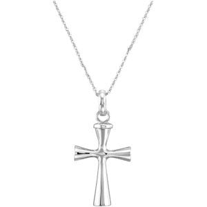 Sterling Silver Ash Holder Cross Necklace 18"