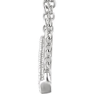 Diamond Bar Necklace in 14k White Gold, 18" (1/2 Cttw)