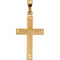 Engraved Inlay Cross 14k Yellow Gold Pendant (28X18MM)