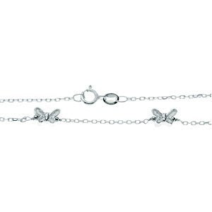 Sterling Silver Butterfly Anklet,10''
