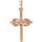 Diamond Infinity-Inspired Cross Pendant, 14k Rose Gold (.06 Ctw, Color G-H, Clarity I1)