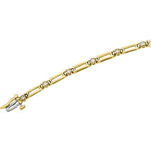 Diamond Line Bracelet, 14k Yellow Gold, 7" (.38 Cttw, GH Color , I1 Clarity )