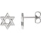 Star of David Platinum Stud Earrings (9.50X9.50 MM)