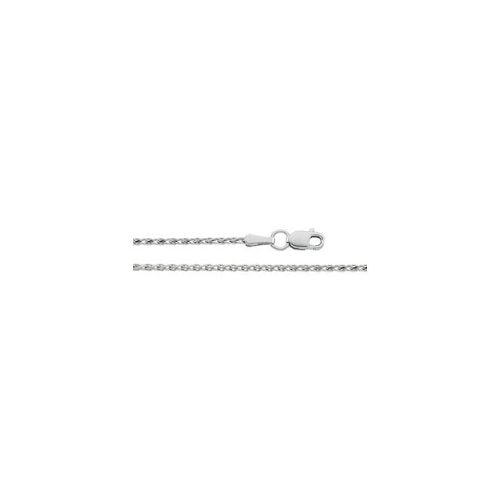 1.5mm 14k White Gold Diamond Cut Wheat Chain, 20"