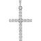 Diamond Cross Pendant, Rhodium-Plated 14k White Gold (0.75 Ctw, Color GH, Clarity I1)