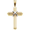 Two-Tone Rope Cross Rhodium-Plated 14k Yellow and White Gold Pendant (36.75X24.5 MM)