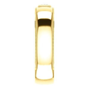 Men's 14k Yellow Gold Diamond 6.3mm Milgrain Band (.16 Ctw, Color G-H, SI2-SI3 Clarity) Size 10