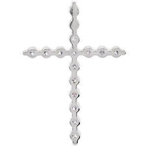 Diamond Cross Rhodium-Plated 14k White Gold Pendant (.5 Ctw, G-H Color, I1 Clarity)