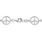 Sterling Silver Peace Sign Bracelet, 7"