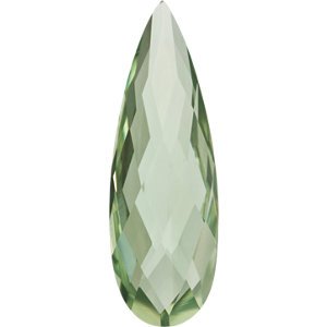 Green Quartz Pear Sterling Silver Necklace, 18"