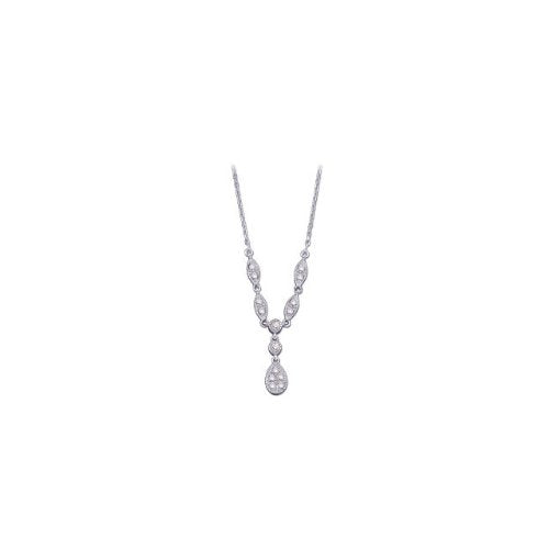 14k White Gold .25 Cttw. Diamond Necklace