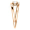 White Sapphire and Diamond Bypass Ring, 14k Rose Gold (.125 Ctw, G-H Color, I1 Clarity)