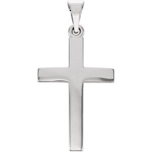 Cross Pendant, Rhodium-Plated 14k White Gold (30.20x15.90MM)