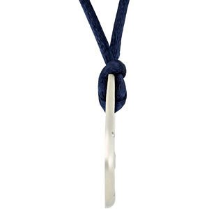 Diamond Triangle Pendant in Sterling Silver with Navy Cord , 18" (1/5 Cttw)