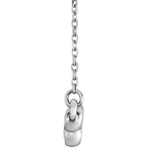 Bezel-Set Diamond Bar Necklace, Rhodium-Plated 14k White Gold, 16-18" (0.5 Ctw, G-H Color, I1 Clarity)
