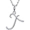 5-Stone Diamond Letter 'T' Initial Sterling Silver Pendant Necklace, 18" (.03 Cttw, GH, I2)