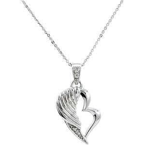 Sterling Silver The Broken Wing Pendant With Chain, 18"