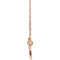 Sideways Cross 14k Rose Gold Necklace, 18"