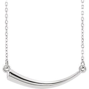 Platinum Mirror-Polished Horn Necklace, 18"
